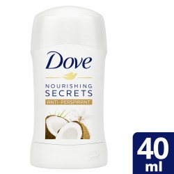 DOVE  مزيل عرق مضاد للتعرق  ستيك من دوڤ، مع ربع كريم مرطب. برائحة جوز الهند والياسمين، حماية حتى ٤٨ ساعة ضد التعرق، ٤٠غرام