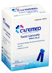 CAREMED BLD TWIST LANCETS 31G 200PC