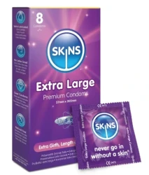 SKINS CONDOMS EXTRA LARGE 8PIC