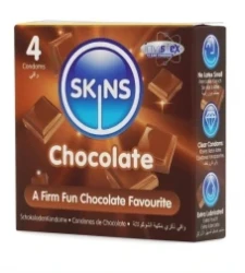 سكينز واقي ذكري بنكهة الشيكولاته 4حبه