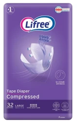 LIFREE ADLT TAP DIAPER MEGA PACK(L)32PC