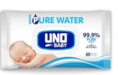 UNO BABY WATER WIPES 4X60 PCS