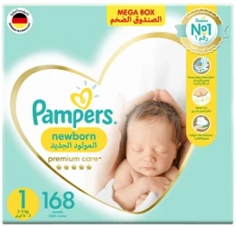 PAMPERS PREM CRE NO1(2-5KG) BOX 168PEC