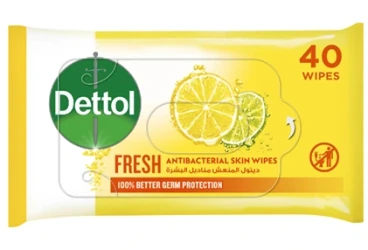 ديتول منعش مناديل بشرة خالى الكحول40مسحة