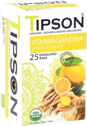 شاي أعشاب تيبسون أشوجندا ليمون وزنجبيل 25 مغلف