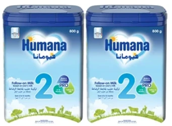 هيوماناحليب رقم1 عبوه مزدوجه برو 2*800جم