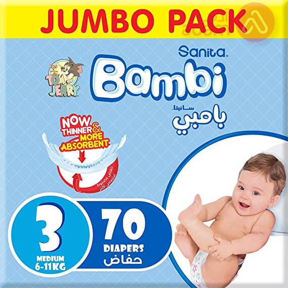 Sanita Bambi Jumbo Medium No 3 69Pcs