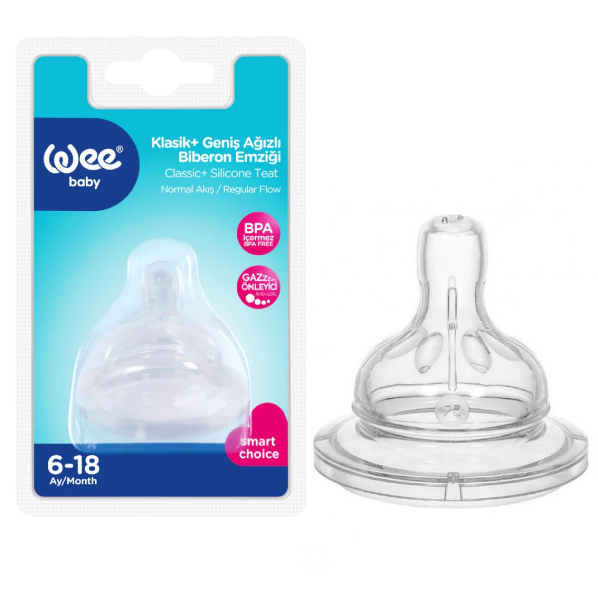 Wee Baby Classic Silicone Teat 6-18 Months(821)(8212)