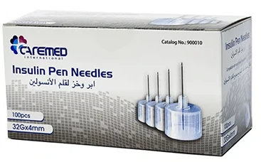CAREMED INSULIN PEN NEEDLE 32GX4MM 100PC
