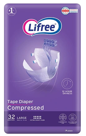 LIFREE ADLT TAP DIAPER MEGA PACK(L)32PC