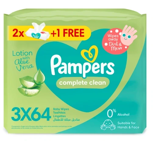 بامبرز مناديل أطفال كومبليت كلين 192حبة