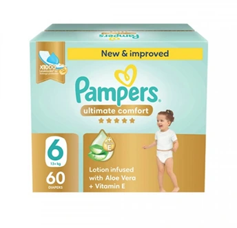 بامبرز عنايه مميزه رقم 6 كرتون 60 حبه