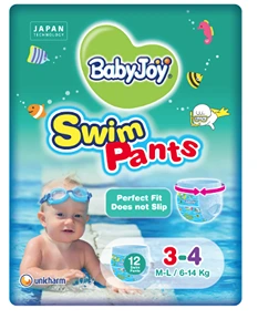 BABYJOY SWIM PANTS MEDIUM-LARGE 12PCS
