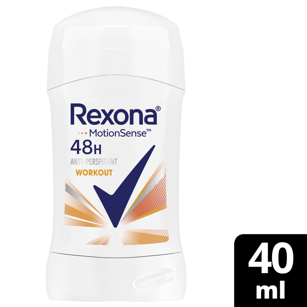 REXONA  مزيل عرق ستيك مضاد التعرق للنساء من ريكسونا، ٤٨ ساعة حماية من العرق والرائحة، وورك آوت، يُشعرك بالانتعاش ، ٤٠ غرام