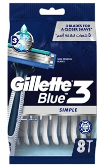 جليت بلو سمبل 3 امواس حلاقه رجالي  8حبة