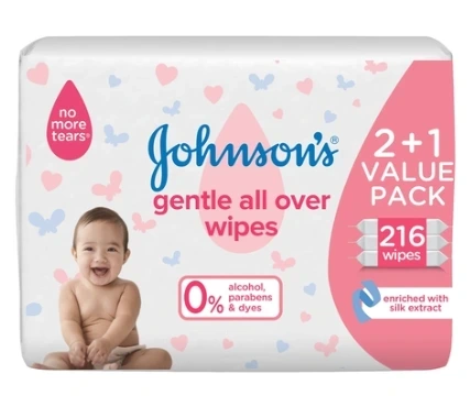 جونسون مناديل أطفال جنتل أول أوفر216مندل
