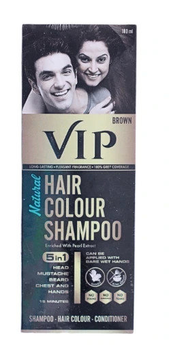 VIP COLOUR SHAMPOO -BROWN  180ML