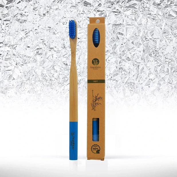 بامبو فرشاة أسنان أزرق ناعمة