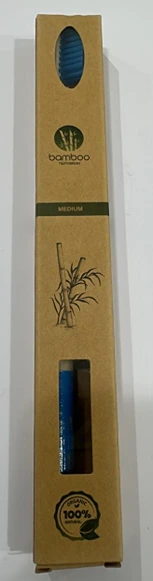 بامبو فرشاة أسنان أزرق متوسطة