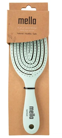 MELLA OVAL HAIR BRUSH  LITE GREEN