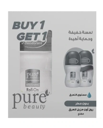 بيور بيوتى مزيل عرق رول دون عطر60مل(1+1)