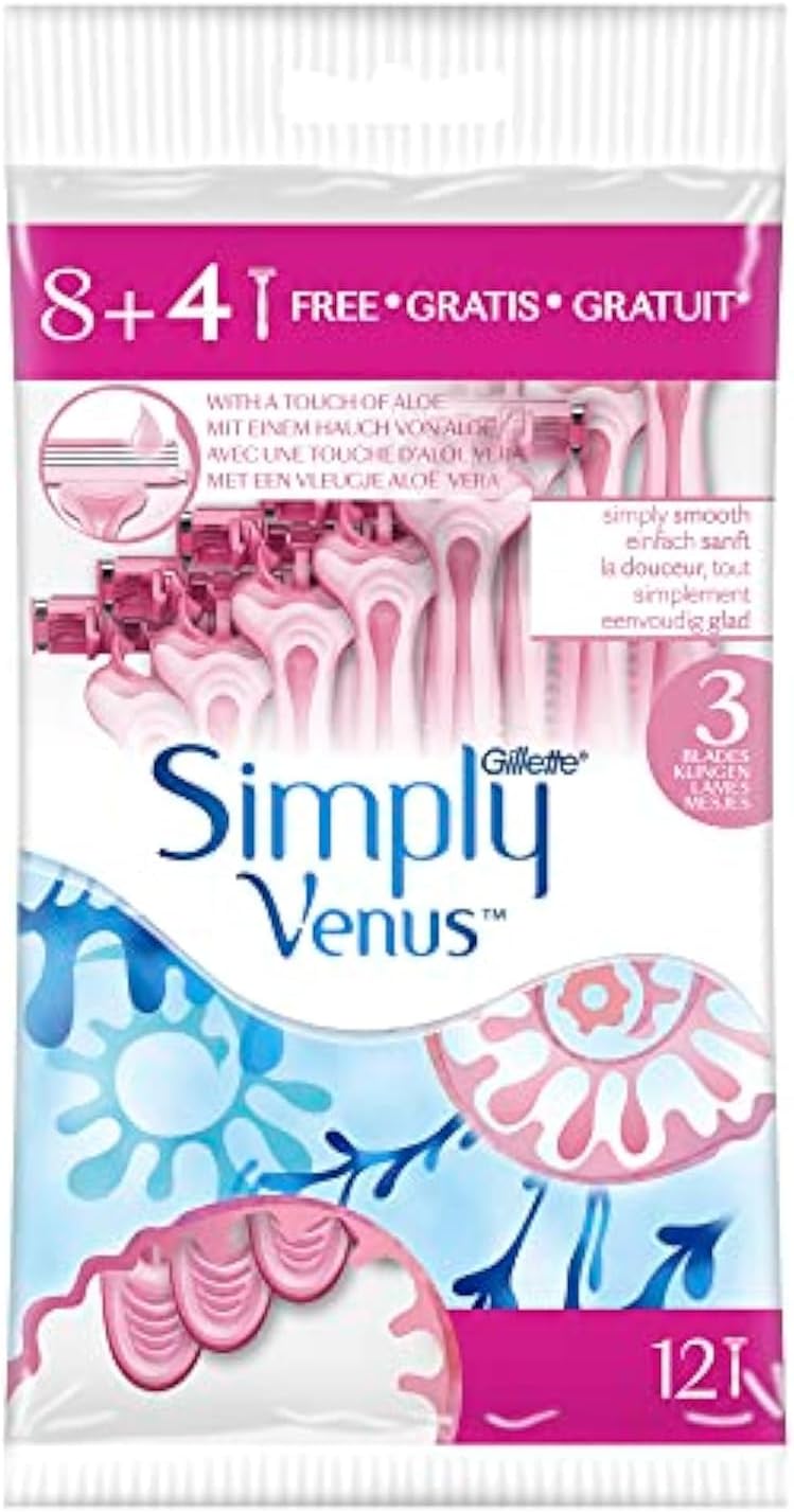 Gillette Simple VenUS Shaver 3 Pink Bag 8 + 4 Bead