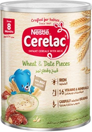 Cerelac Infant Cereals With Iron + Wheat & Date Pieces From 8 Months | 1Kg