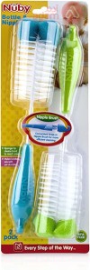 Nuby Bottle & Nipple Brush With Sponge 0M+ (5503)